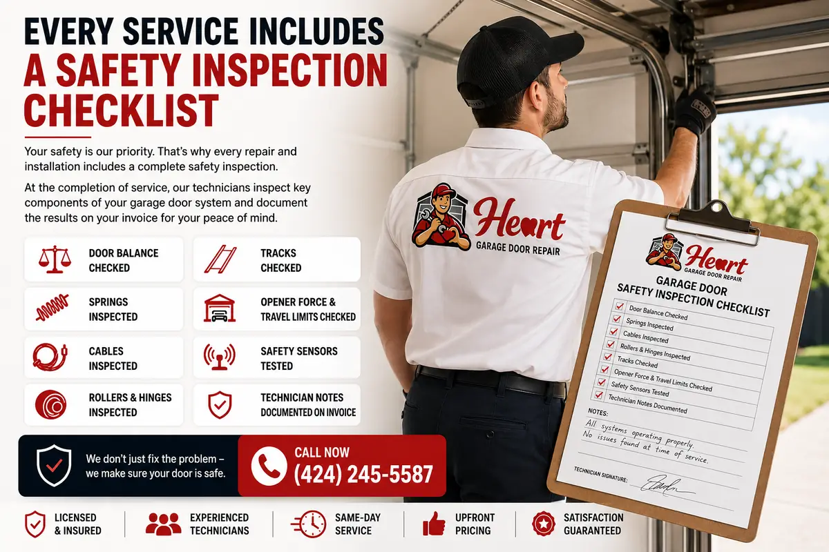 Heart Garage Door Safety Inspection Checklist
